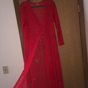 Long see-through cardigan